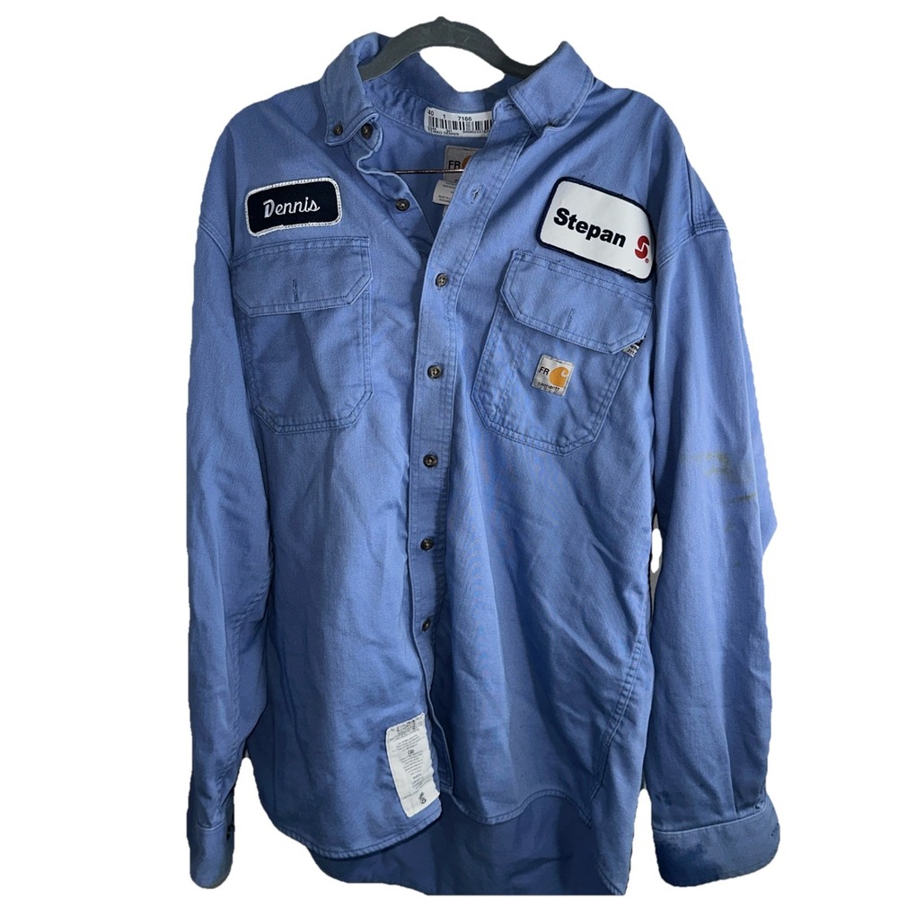 Carhartt FR Light Blue FLAME RESISTANT Long Sleeve Shirt, 294-80 "Dennis" - L RG